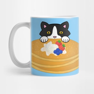 Cat Eating Breakfast Pancakes Mug